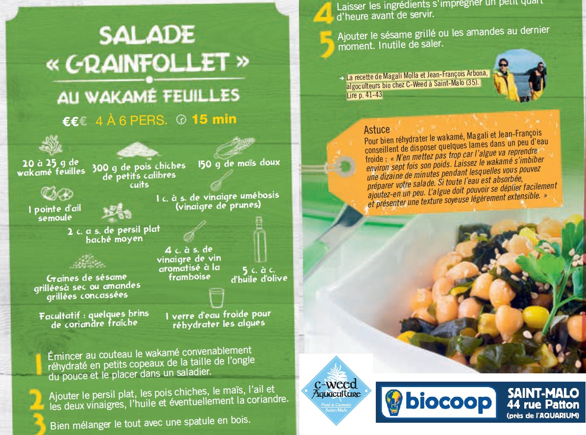Salade estivale au Wakamé - recette de Magali Molla, algocultrice C-Weed à Saint Malo 