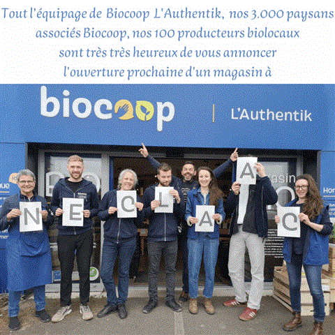 Biocoop L'Authentik est très heureux de vous annoncer l'ouverture prochaine d'un magasin à Cancale