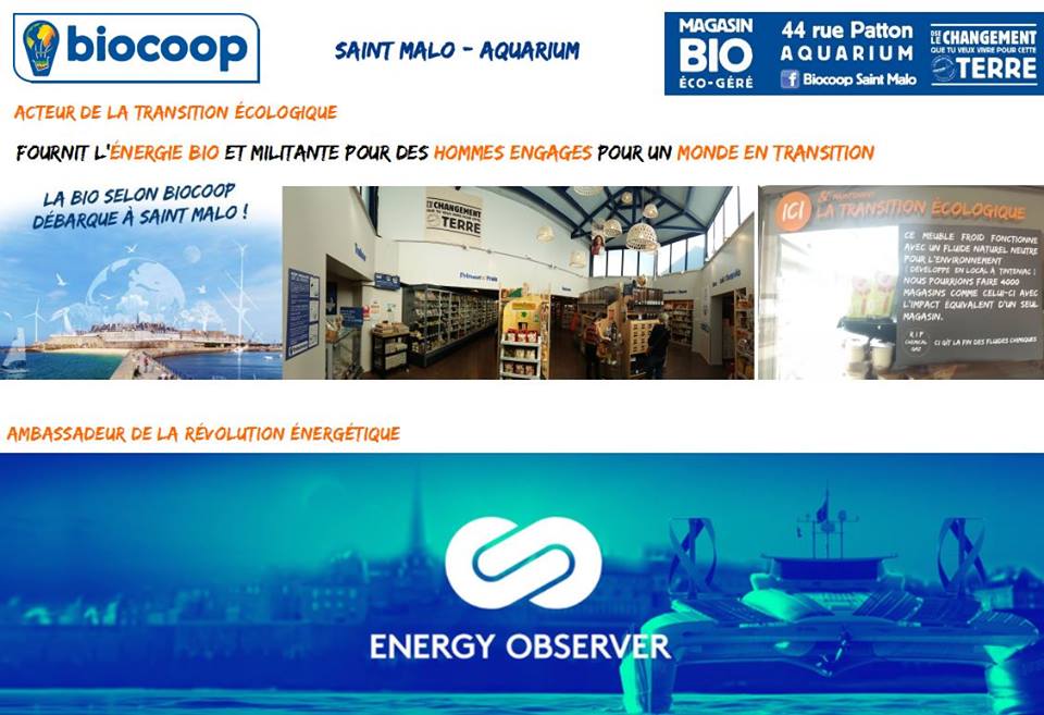 Energy Observer​ - Biocoop​ fournit l'ENERGIE BIO & Militante
