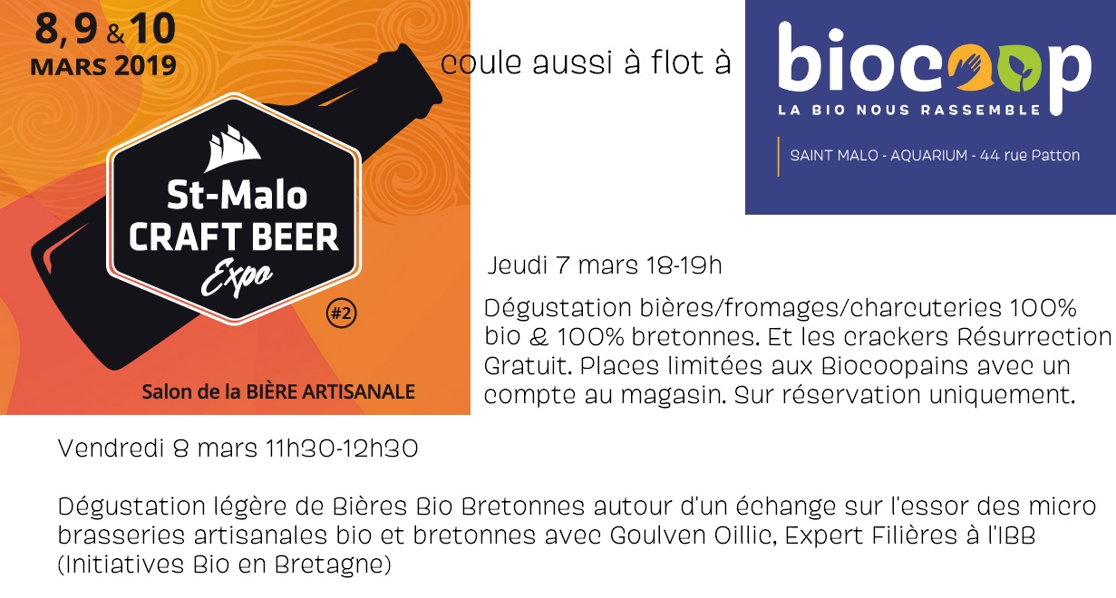 Saint Malo Craft Beer Expo - Biocoop Aquarium - Dégustation Bières 100% Bio 100% Bretonne