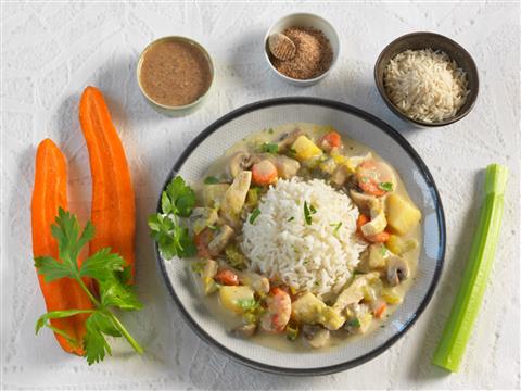 Blanquette de légumes et seitan/poulet