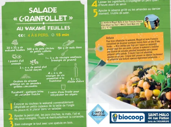 Salade estivale au Wakamé - recette de Magali Molla, algocultrice C-Weed à Saint Malo 